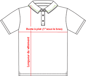Charte de grandeur L445 (XS à 5XL)